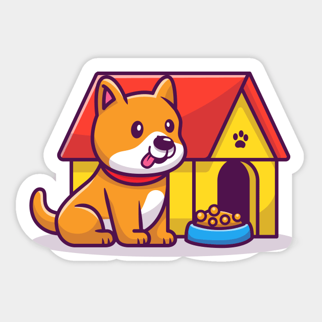 Cute Corgi Sitting Beside Dog Cage Sticker by Catalyst Labs